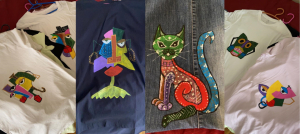 T-Shirts undTaschen, die von iranischen Künstlerin Atish gestaltet wurden